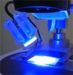 Handy Blue Pro Plusの実体顕微鏡での使用例
